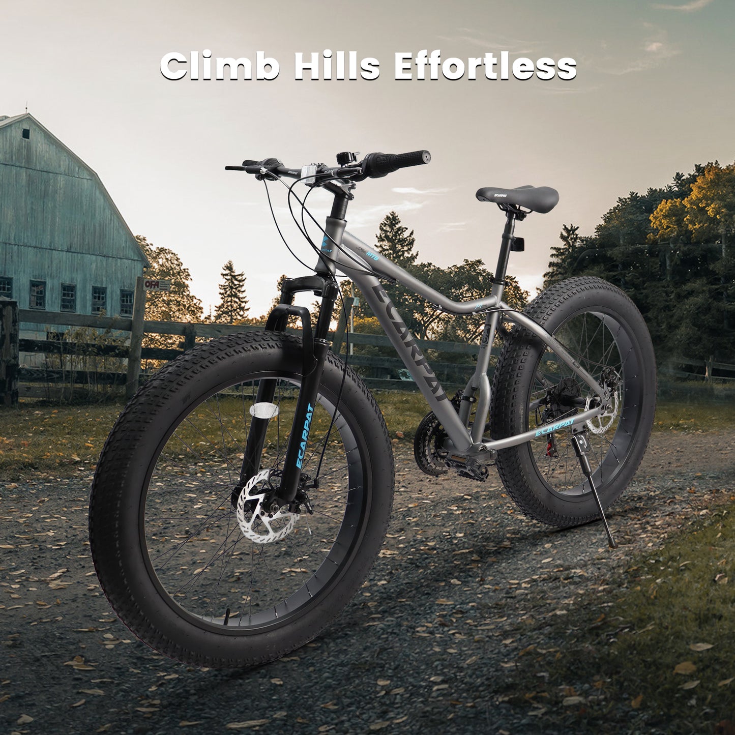 China Manufacturer 26 Inch 21speed Cheap Full Suspension Fat Mountain Bicycle Front Suspension Bike with Fat Tire for Snow Sand