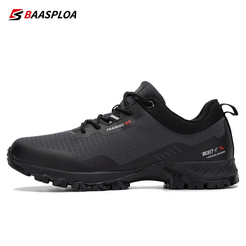 Baasploa New Man's Hiking Shoes Fashion Waterproof Male Outdoor Sneakers Comfortable Shoes Men Anti-Slip Wear-Resistant Footwear