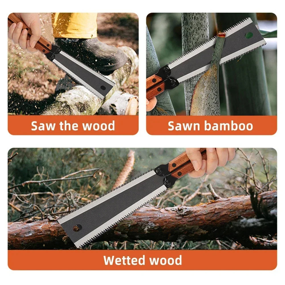 Double-Sided Folding Saw Gardening Pruning Saw Outdoor Camping Industrial Grade Anti Slip and Durable Manual Hardware Tool