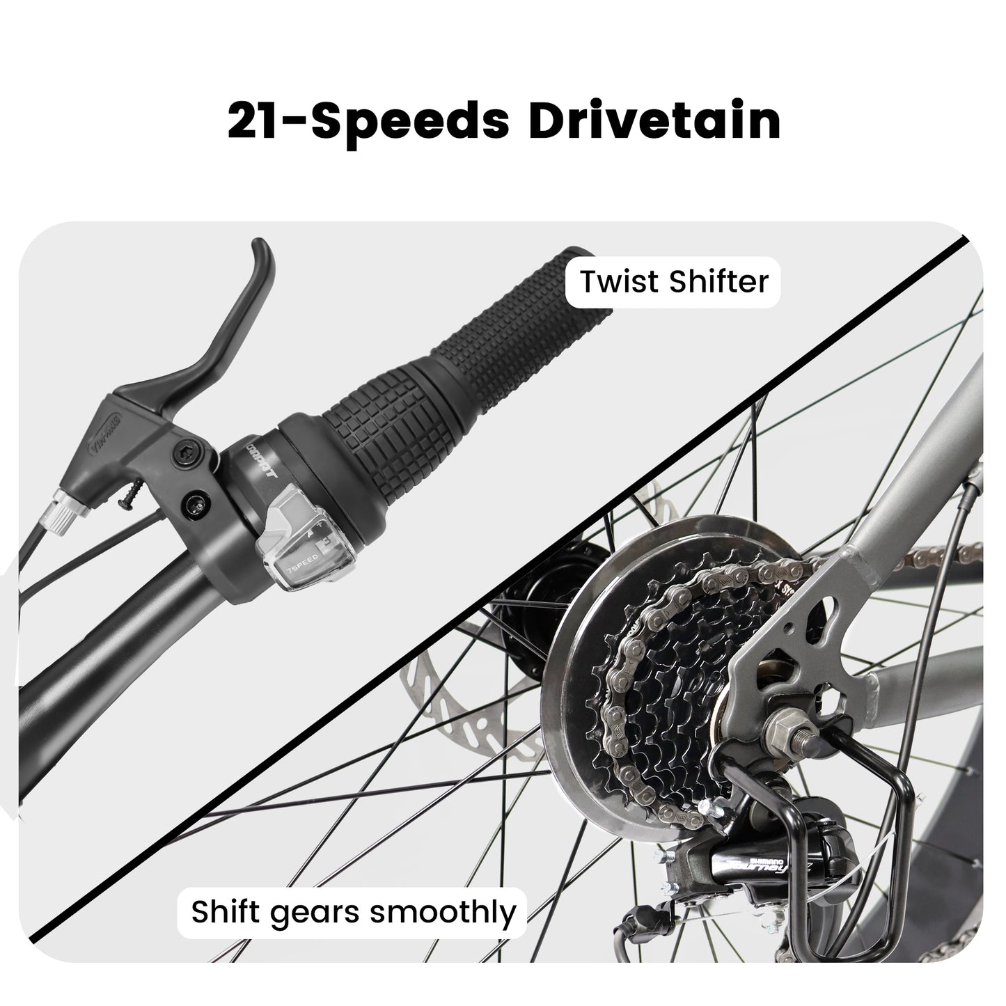 China Manufacturer 26 Inch 21speed Cheap Full Suspension Fat Mountain Bicycle Front Suspension Bike with Fat Tire for Snow Sand