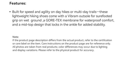 KAILAS KUOCANG Gore-tex  Mid   Waterproof Hiking Shoes For Men Comfortable Vibram Shoes KS2442145