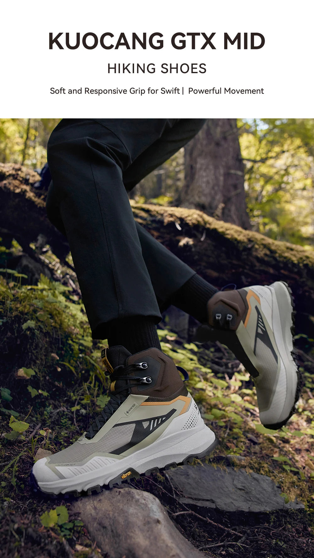 KAILAS KUOCANG Gore-tex  Mid   Waterproof Hiking Shoes For Men Comfortable Vibram Shoes KS2442145