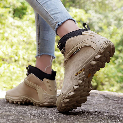 Cow Leather Winter Men Hiking Boots For Women Outdoor Waterproof Treeking Snow Shoes Climbing Mountain Hunting Walking Sneakers