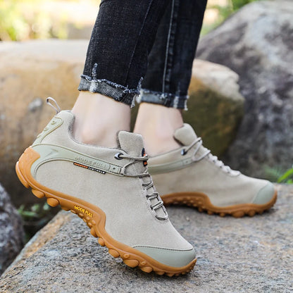 Cow Leather Winter Men Hiking Boots For Women Outdoor Waterproof Treeking Snow Shoes Climbing Mountain Hunting Walking Sneakers