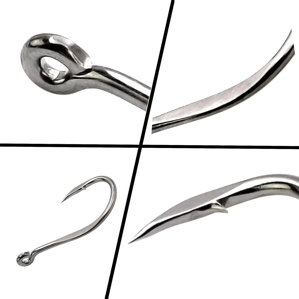 The Time High Quality Bulk Sharpened Fishing Hooks Patent Chinu Ring Forged High Carbon Steel Hook Fishing Wholesale 100 pcs/lot