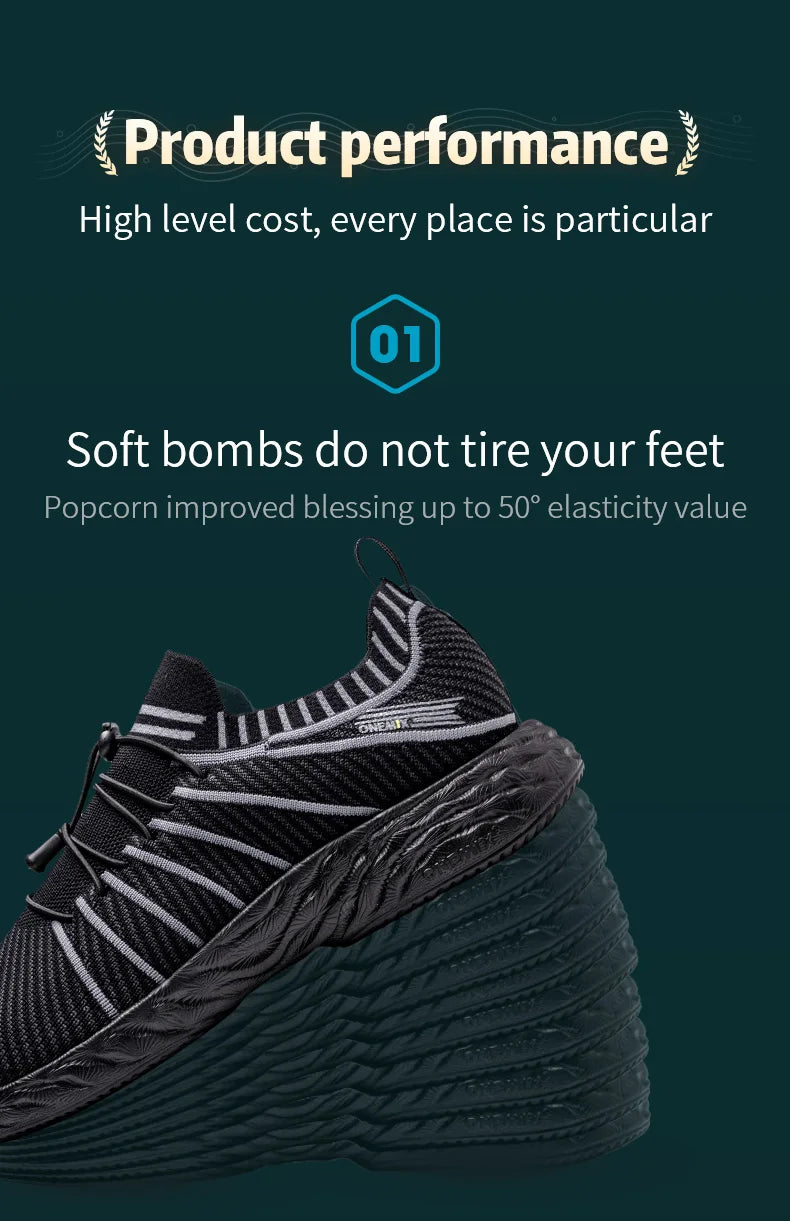 ONEMIX Waterproof Running Shoes for Men Breathable Light Women Training Walking Sneakers Outdoor Trekking Slip-on Sports Shoes