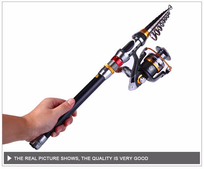 Sougayilang 1.8-3.6m Telescopic Fishing Rod and 11BB Fishing Reel Wheel Portable Travel Fishing Rod Spinning Fishing Rod Combo