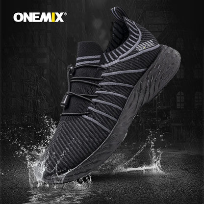 ONEMIX Waterproof Running Shoes for Men Breathable Light Women Training Walking Sneakers Outdoor Trekking Slip-on Sports Shoes
