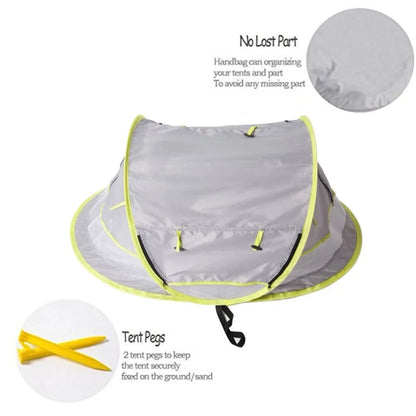 Portable Baby Beach Tent UPF 50+ Sun Shelter Baby Outdoor Travel Bed Tent Infant Pop Up Mosquito Net Toy Tent Crib Netting