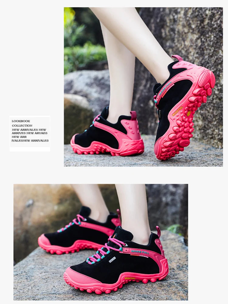 Cow Leather Winter Men Hiking Boots For Women Outdoor Waterproof Treeking Snow Shoes Climbing Mountain Hunting Walking Sneakers