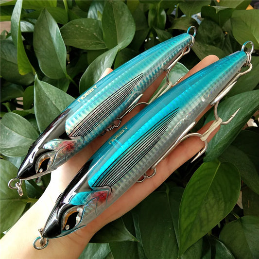 Noeby 2pcs Sea Fshing Lure 160mm/58g 190mm/86g Stickbait Top Water Pencil Bait GT Popper Fshing Saltwater Pesca Wobbler