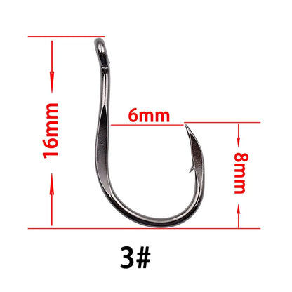 The Time High Quality Bulk Sharpened Fishing Hooks Patent Chinu Ring Forged High Carbon Steel Hook Fishing Wholesale 100 pcs/lot
