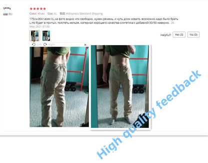 Mens Waterproof Cargo Pants Elastic Multiple Pocket Military Male Trousers Outdoor Joggers Pant Plus Size Tactical Pants Men