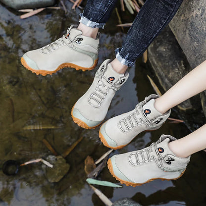 Cow Leather Winter Men Hiking Boots For Women Outdoor Waterproof Treeking Snow Shoes Climbing Mountain Hunting Walking Sneakers