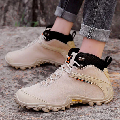 Cow Leather Winter Men Hiking Boots For Women Outdoor Waterproof Treeking Snow Shoes Climbing Mountain Hunting Walking Sneakers