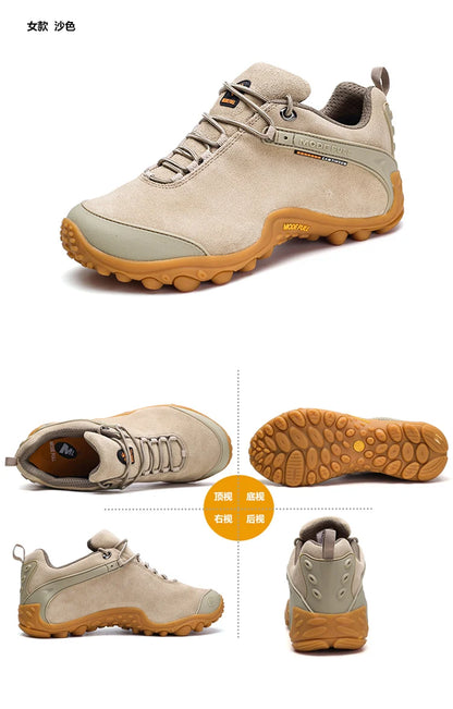 Cow Leather Winter Men Hiking Boots For Women Outdoor Waterproof Treeking Snow Shoes Climbing Mountain Hunting Walking Sneakers