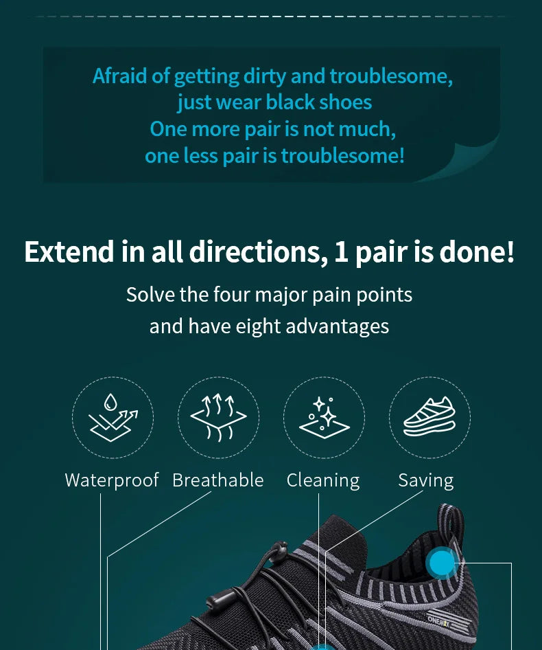 ONEMIX Waterproof Running Shoes for Men Breathable Light Women Training Walking Sneakers Outdoor Trekking Slip-on Sports Shoes