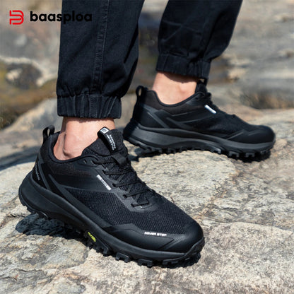 Baasploa Men Shoes Outdoor Hiking Anti-Slip Wear-Resistant Shoes Breathable Men New Sports Men Walking Shoes