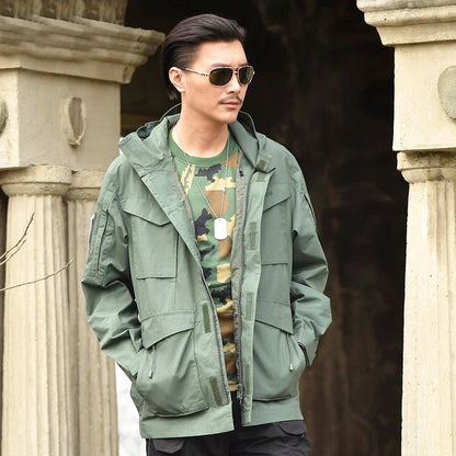 M65 UK Clothes Windproof Hunting Field Jackets Mens Winter/Autumn Waterproof Pilot Train Coat Hoodie Three Colors