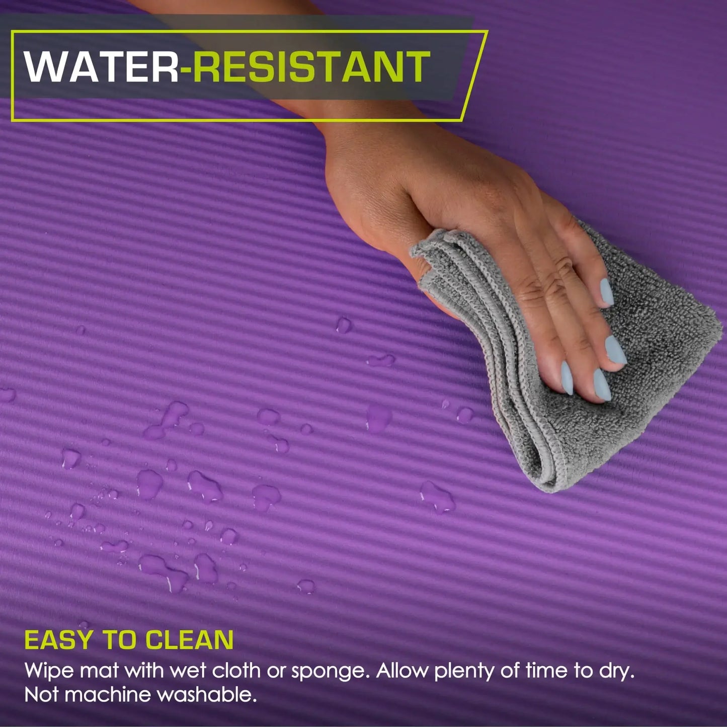 1-Inch Extra Thick Yoga Mat for Pilates, Non-Slip & Water-Resistant, Joint Protection, with Carry Sling