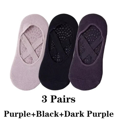 3 Pairs/5 Pairs/1 Pair Yoga Socks Women Cotton Silicone Non-slip Pilates Grip Towel No-Show Barre Breathable Bandage Sports Sock