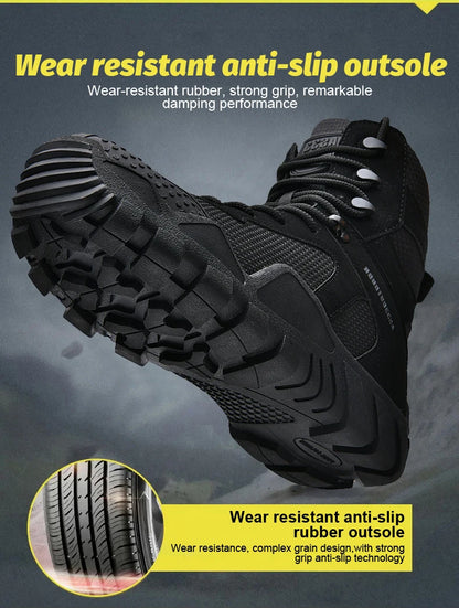 Men's waterproof hiking boots, lightweight outdoor work boots, stylish and durable hiking boots