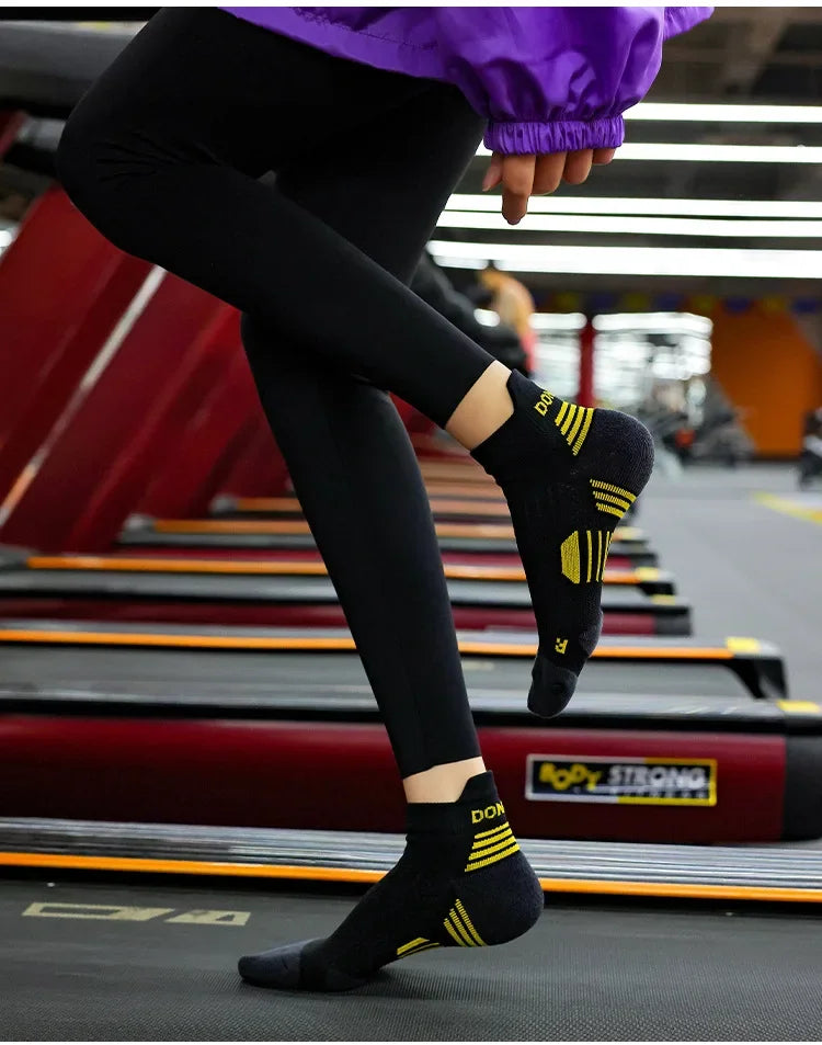 3 Pairs Marathon Running Socks Man Women Professional Sport Ankle Sock Fitness Thickened Cushioned Tube Low Cut Boat Short Socks