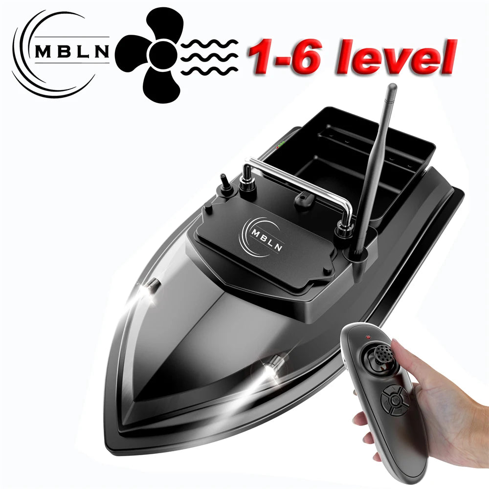 MBLN Brand,RC Carp Fishing Bait Boat,Double Bait Hopper,2kg Bait Capacity, 300m Remote Control Range,Low Battery Warning