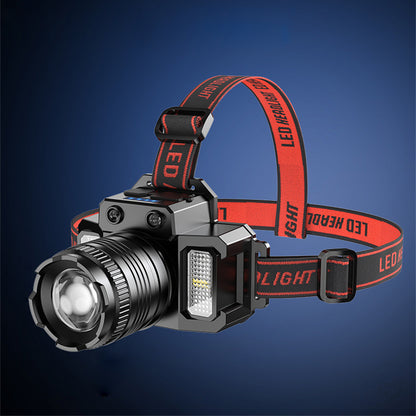 Zoomable LED Headlamp Usb Rechargeable Headlight Motion Sensor Waterproof Head Lamp Headlight Emergency Headlamp Head Work Light