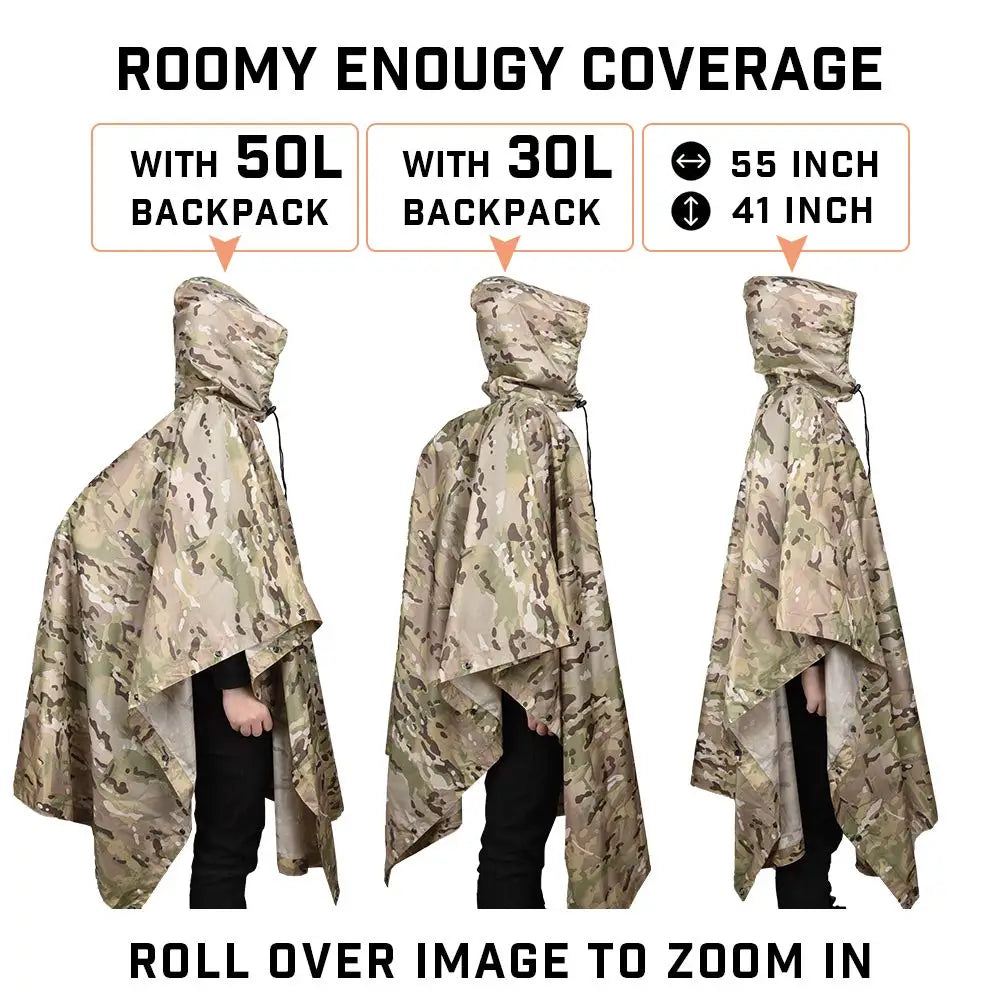 Rain Coat Women Men Simulation Tree Breathable Outdoor Raincoats Poncho Waterproof Rain Hiking Hunting Camp Fishing Gear Cover