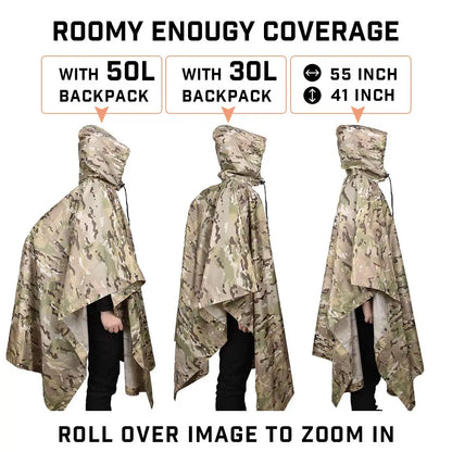 Rain Coat Women Men Simulation Tree Breathable Outdoor Raincoats Poncho Waterproof Rain Hiking Hunting Camp Fishing Gear Cover