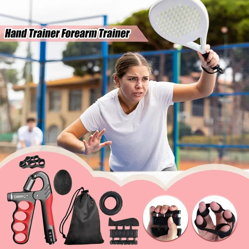 5-60KG Adjustable Hand Gripper Set Counting Hand Forearm Trainer Hand Strength Wrist Strength Finger Strength Device For Fitness