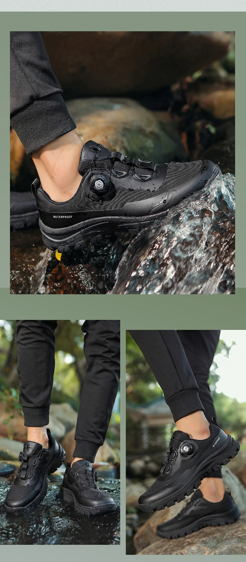 Waterproof Hiking Shoes Men Outdoor Trailing Trekking Shoes Ultra-light Sneakers Tactical Boots Non-slip Wading Boots Size 40-47