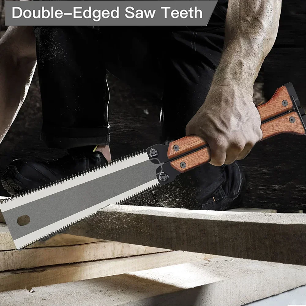 Double-Sided Folding Saw Gardening Pruning Saw Outdoor Camping Industrial Grade Anti Slip and Durable Manual Hardware Tool
