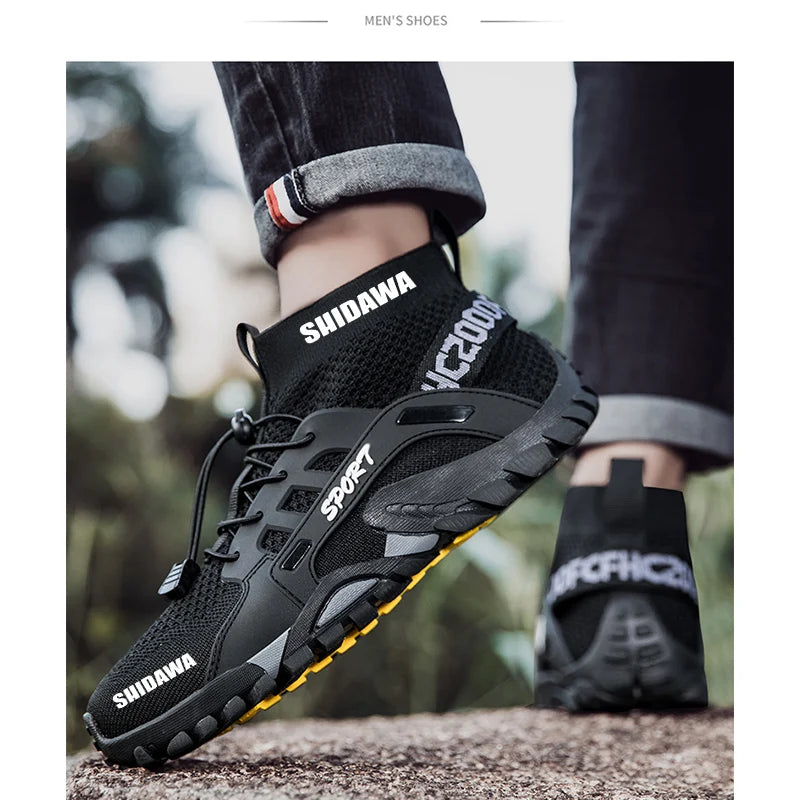Shidawa Men Non-slip Fishing Shoes Outdoor Sports Breathable Hunting Boots Large Mesh Quick-drying Upstream Shoes Cycling Shoes