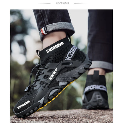 Shidawa Men Non-slip Fishing Shoes Outdoor Sports Breathable Hunting Boots Large Mesh Quick-drying Upstream Shoes Cycling Shoes