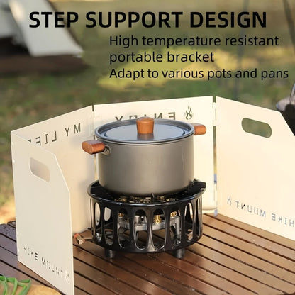 21000W 7-Core Camping Stove High-Power Strong Fire Windproof Electronic Ignition Tourist Gas Stove Burner for Cooking Picnics