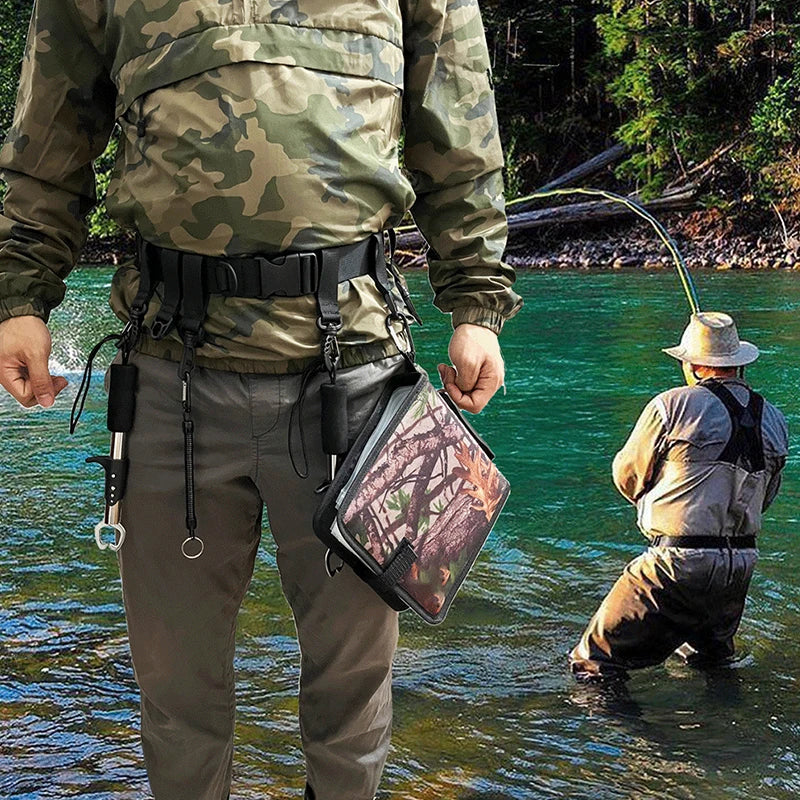 Shawto Multi-function Nylon Belt Rod Holder Portable Pole Inserter Fishing Rod Pesca Rack Quick Belt Holder Inserting Device