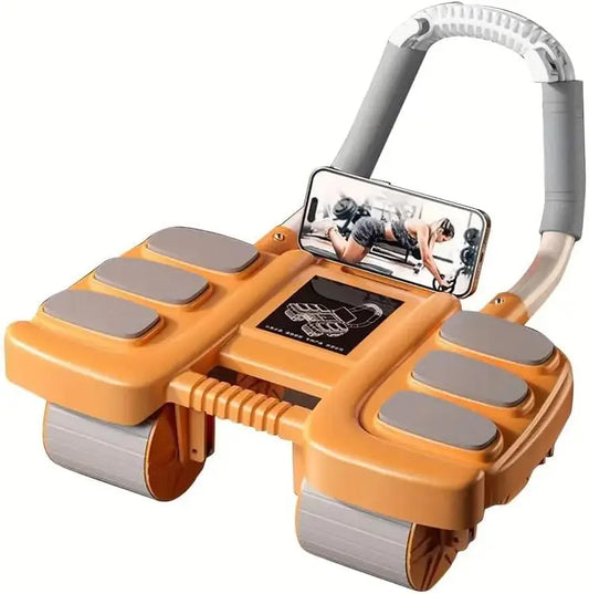 Automatic Rebound Ab Roller Wheel with Elbow Support 4-Wheel Design Core Exercise Equipment for Home Gym Abdominal Workout Machi