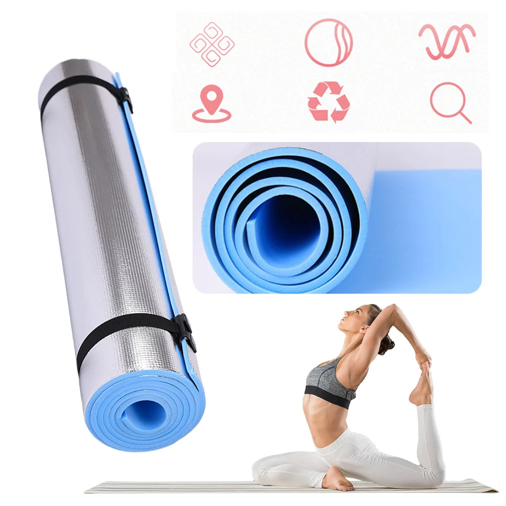 10mm Yoga Mat Anti-skid Sports Exercise Mat Moistureproof Thickened Camping Picnic Mat EVA Foam Sleeping Pad for Yoga & Pilates
