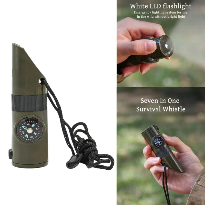 Multi-Function Survival Whistle with Compass & Thermometer, Lightweight for Camping, Hiking & Outdoor Adventures