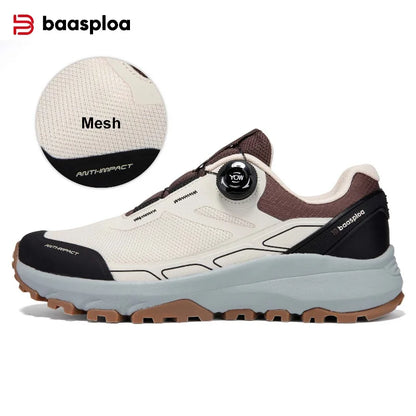 Baasploa Men Hiking Shoes Outdoor Climbing Mesh Breathable Travel Walking Shoes Male Non-Slip Wear Resistant Comfortable Sneaker