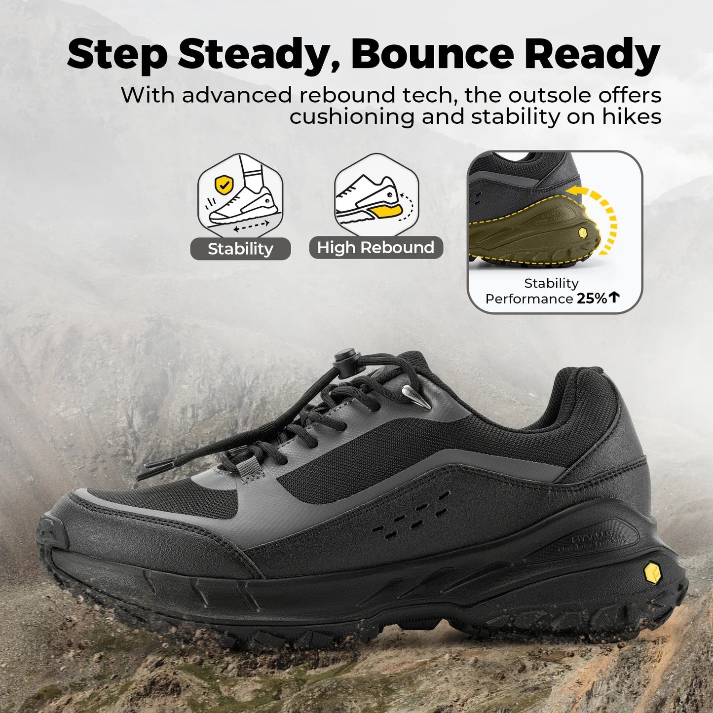 FitVille Men'S Extra Wide Walking Training Shoes Hiking Shoes Lightweight Casual Non-Slip Sports Shoes For Mountaineering