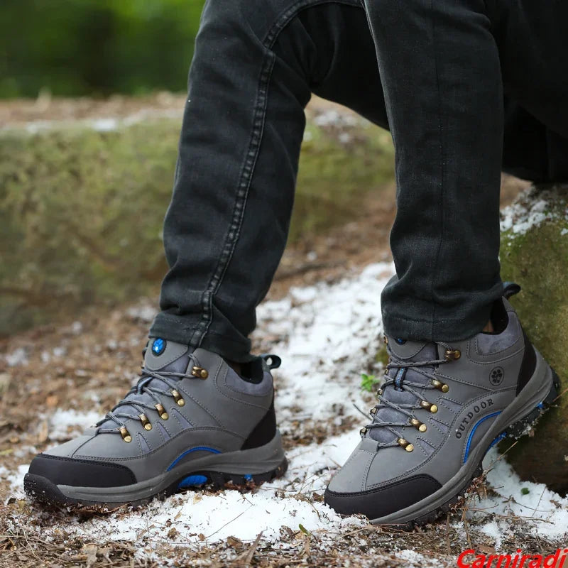 Unisex Winter Plush High Top Hiking Shoes Women Outdoor High Quality Keep Warm Snow Casual Sneakers Men Non-slip Trekking Boots