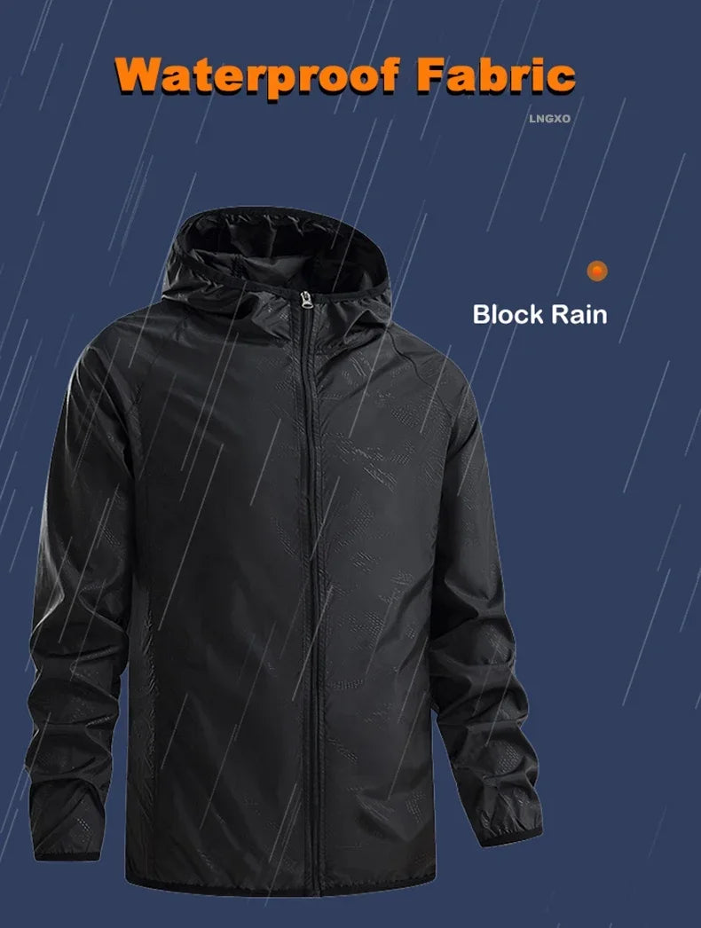 Camping Waterproof Jacket Men Women Windbreaker Men Raincoat Rain Jacket Men Waterproof Hiking Climbing Clothes Sun Protection