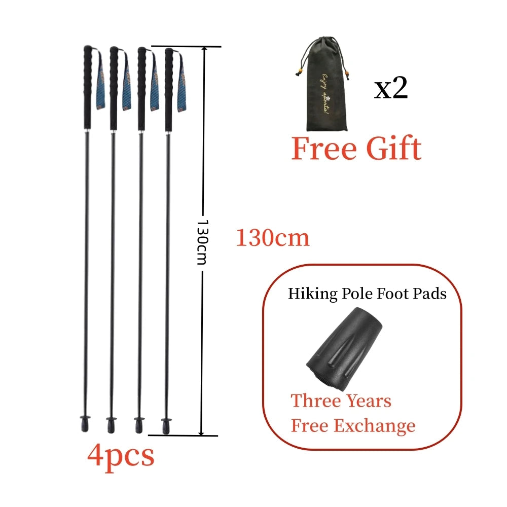 110g 120g 130g Turstaver i Karbonfiber Ultralette Turstaver Sammenleggbare Vandrestaver Bærbare Turstaver Campingtur
