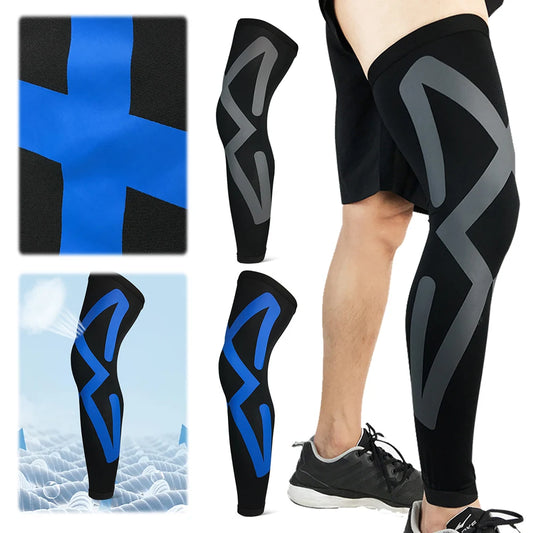 Full Leg Compression Sleeve Long Knee Braces Anti Slip Leg Support Protector Knee Stabilizer Brace for Arthritis Tendonitis
