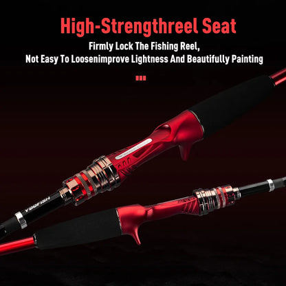 YOOFISH EGITAKO Carbon 170MH/H 2 Section Octopus Fishing Rods Tianium Tip Cuttlefish Fishing Casting Rod Squid Boat Fishing Rods