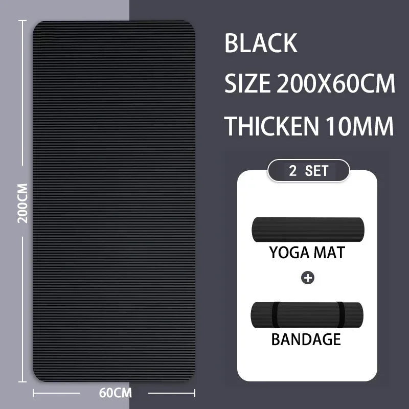 15mm Thick Yoga Mat Anti Slip Environmental Sports Fitness Mat NBR Comfortable Foam Yoga Mat for Family Exercise Yoga Pilates