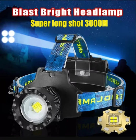2025 Newly 800W Head Flashlight Long Range 3000M Head Lantern Type-c Rechargeable Headlamp Waterproof Outdoor Camping Headlight